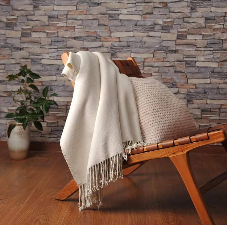 Silk Throw Blanket Ivory