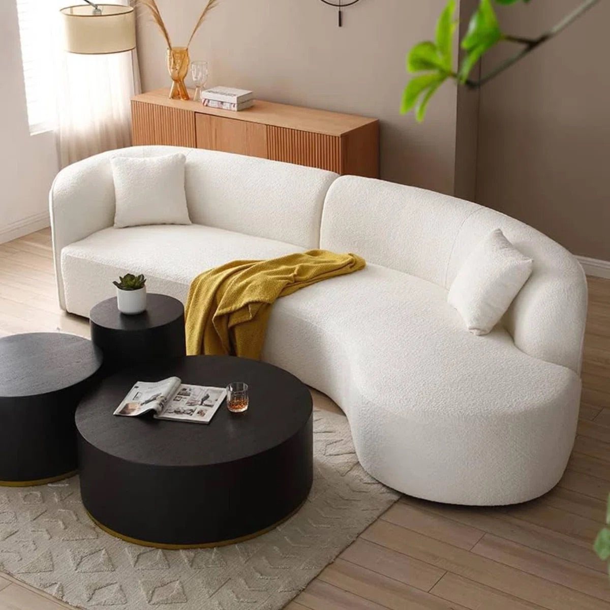 Brenton Boucle Curved Sofa
