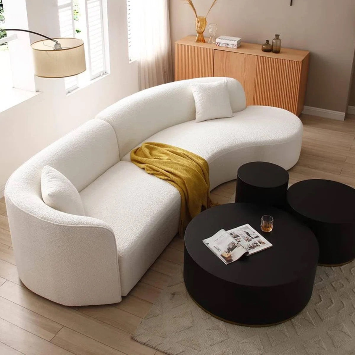 Brenton Boucle Curved Sofa