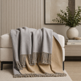 Load image into Gallery viewer, Reversible Fringed Mulberry Silk Throw
