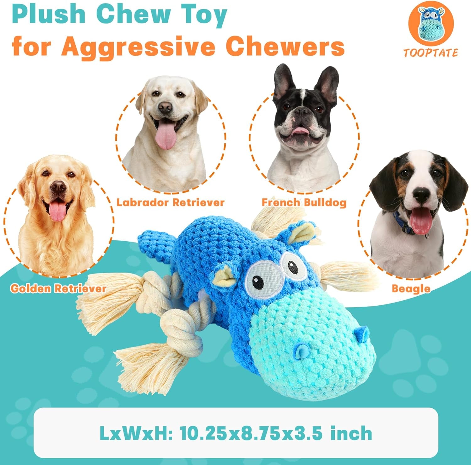 Blue Hippo for Aggressive Chewers 