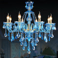 Load image into Gallery viewer, Blue Crystal Pendent Chandelier
