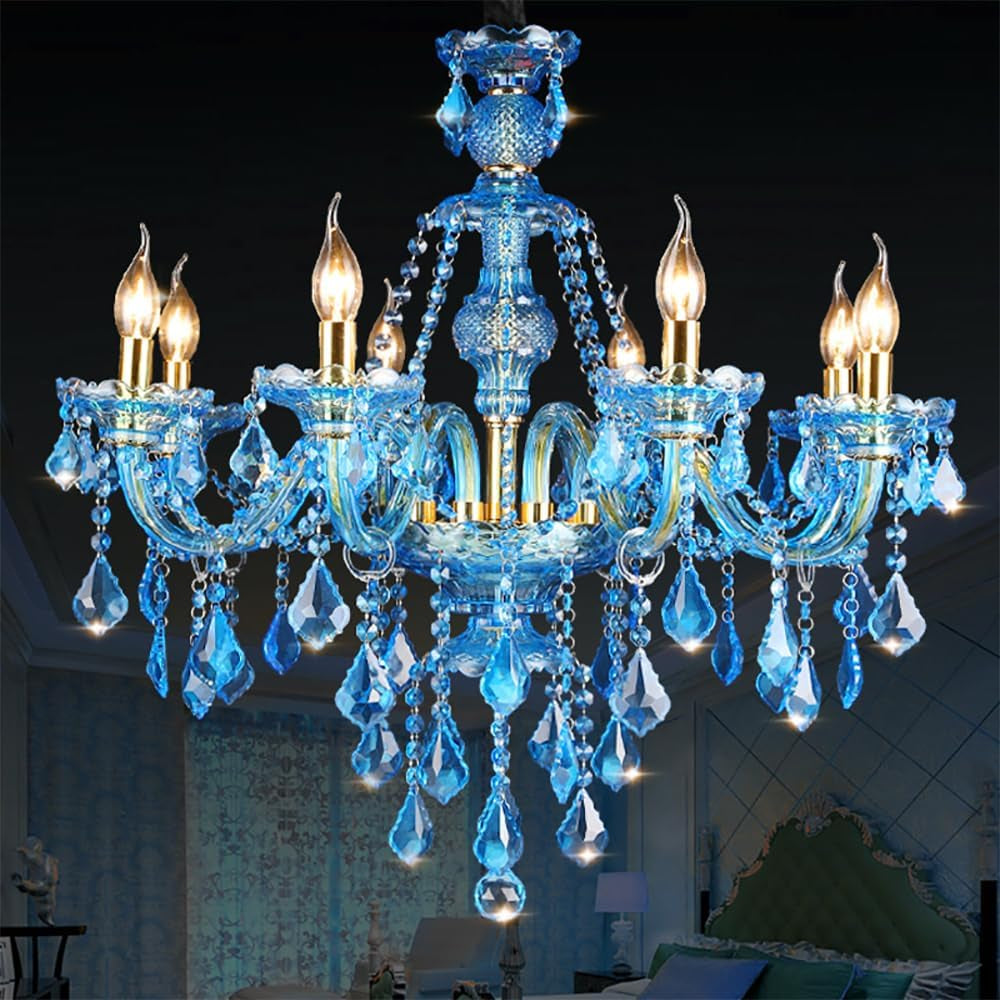 Blue Crystal Pendent Chandelier
