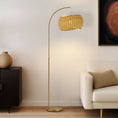 Load image into Gallery viewer, Rattan Arched Floor Lamp
