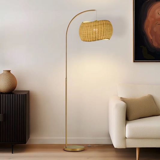 Rattan Arched Floor Lamp