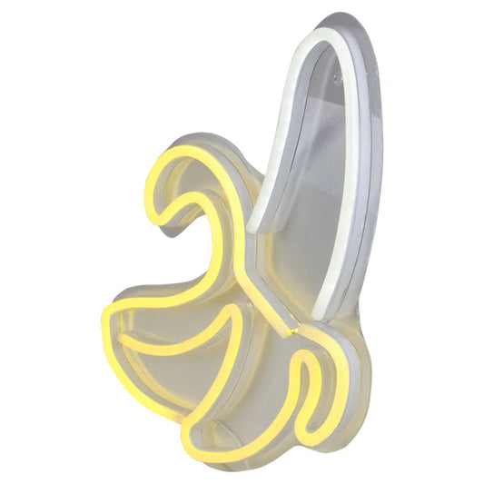 18" Yellow LED Neon Style Banana Wall Sign