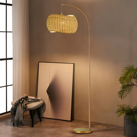 Rattan Arched Floor Lamp
