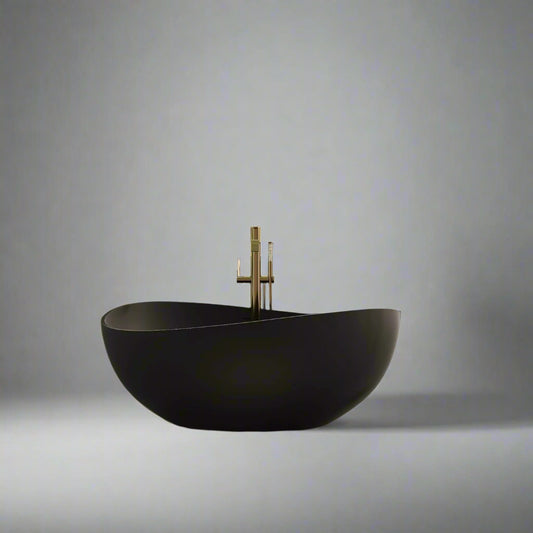 Stand Alone Stone Resin Tub Matte Black