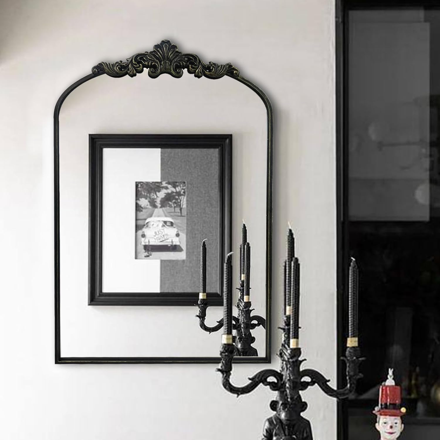BLACK BAROQUE MIRROR