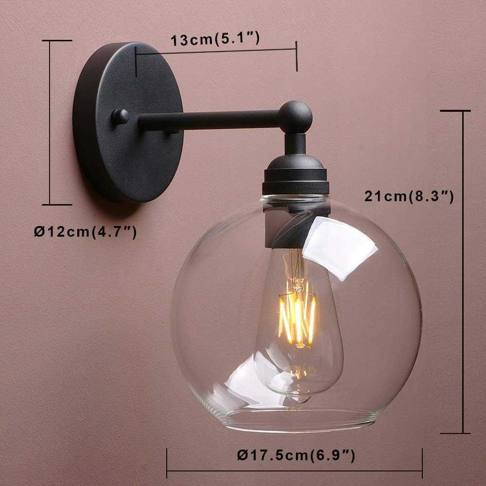 GLASS GLOBE WALL SCONCE
