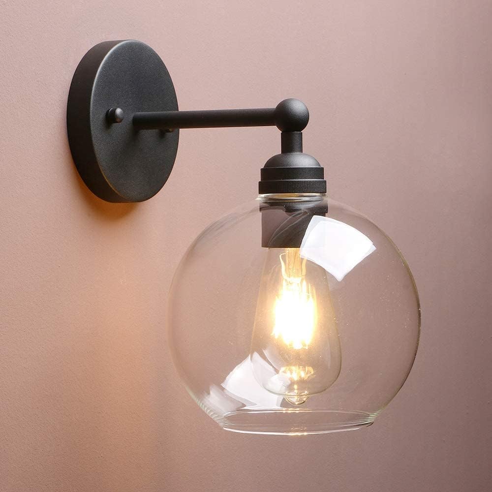 GLASS GLOBE WALL SCONCE