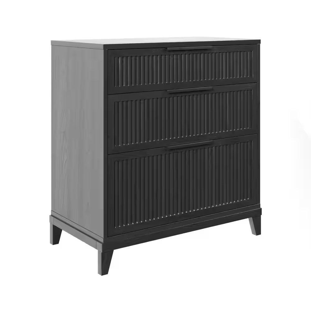 Black Reeded Dresser