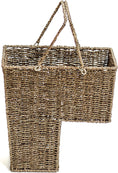 Load image into Gallery viewer, Wicker Brown Storage Stairs Basket
