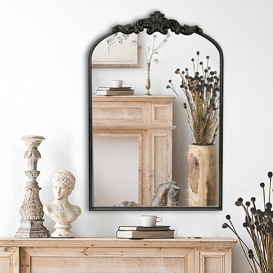 BLACK BAROQUE MIRROR