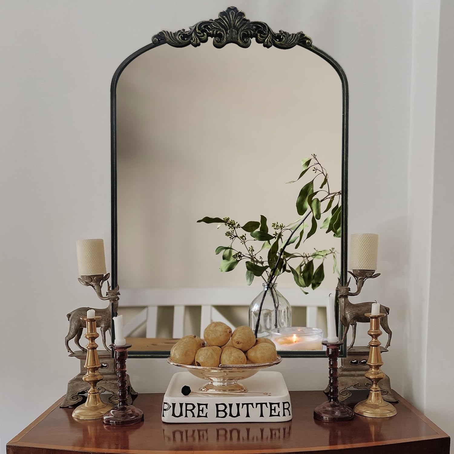 BLACK BAROQUE MIRROR