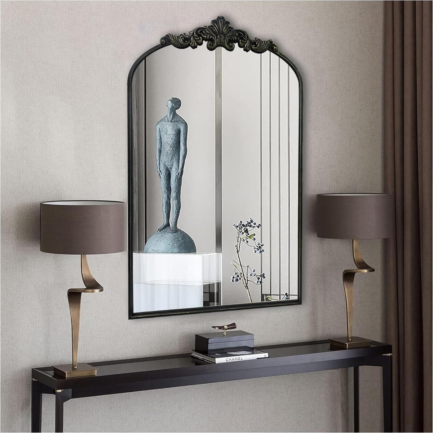 BLACK BAROQUE MIRROR
