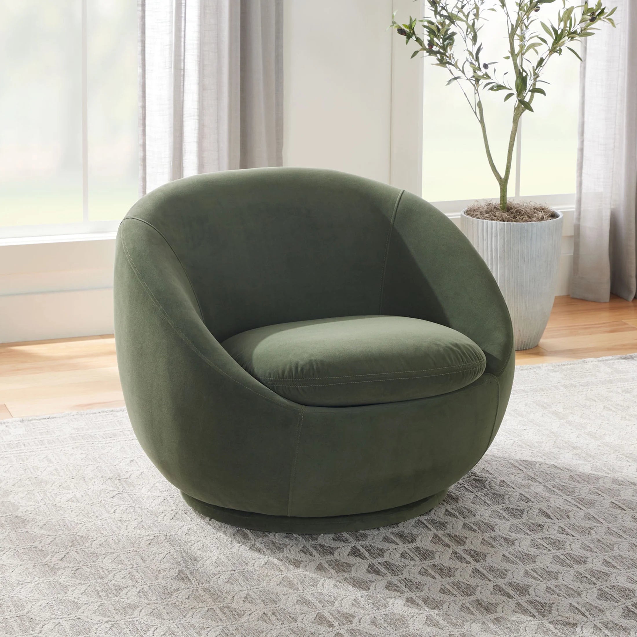Mira Olive Swivel Chair