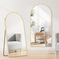 Load image into Gallery viewer, 71"X26" Arched Full Length Mirror, Standing or Leaning Full Body Mirror with Aluminum Alloy Thin Frame, Suitable for Bedroom or Cloakroom,Gold

