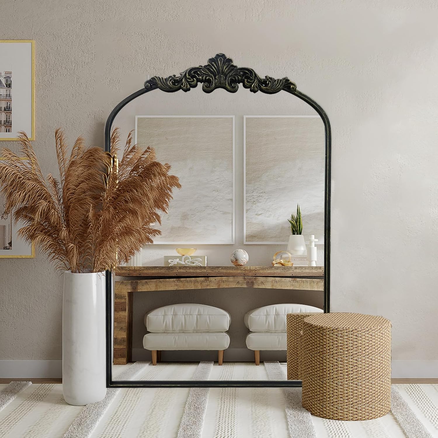 BLACK BAROQUE MIRROR