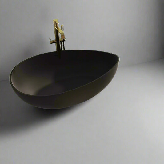Stand Alone Stone Resin Tub Matte Black