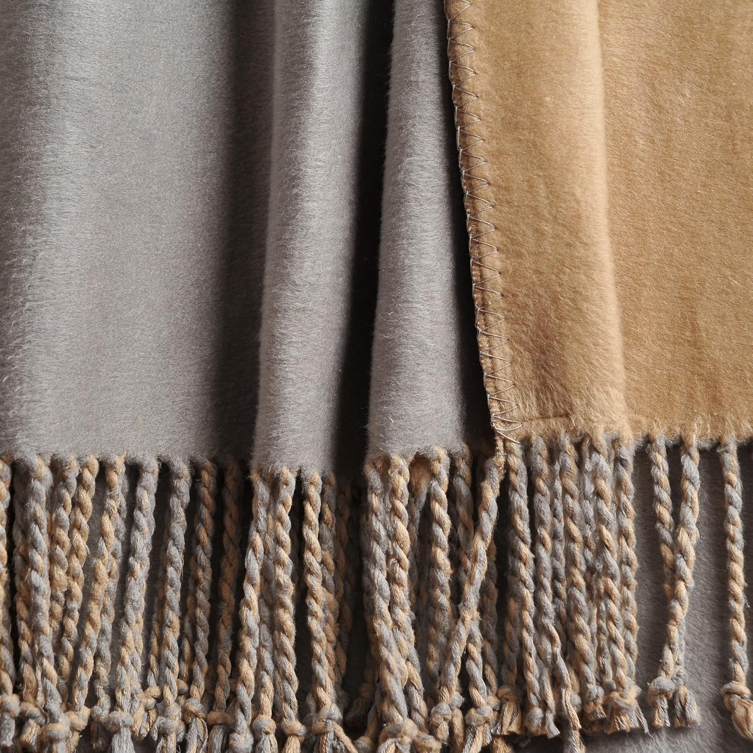 Reversible Fringed Mulberry Silk Throw
