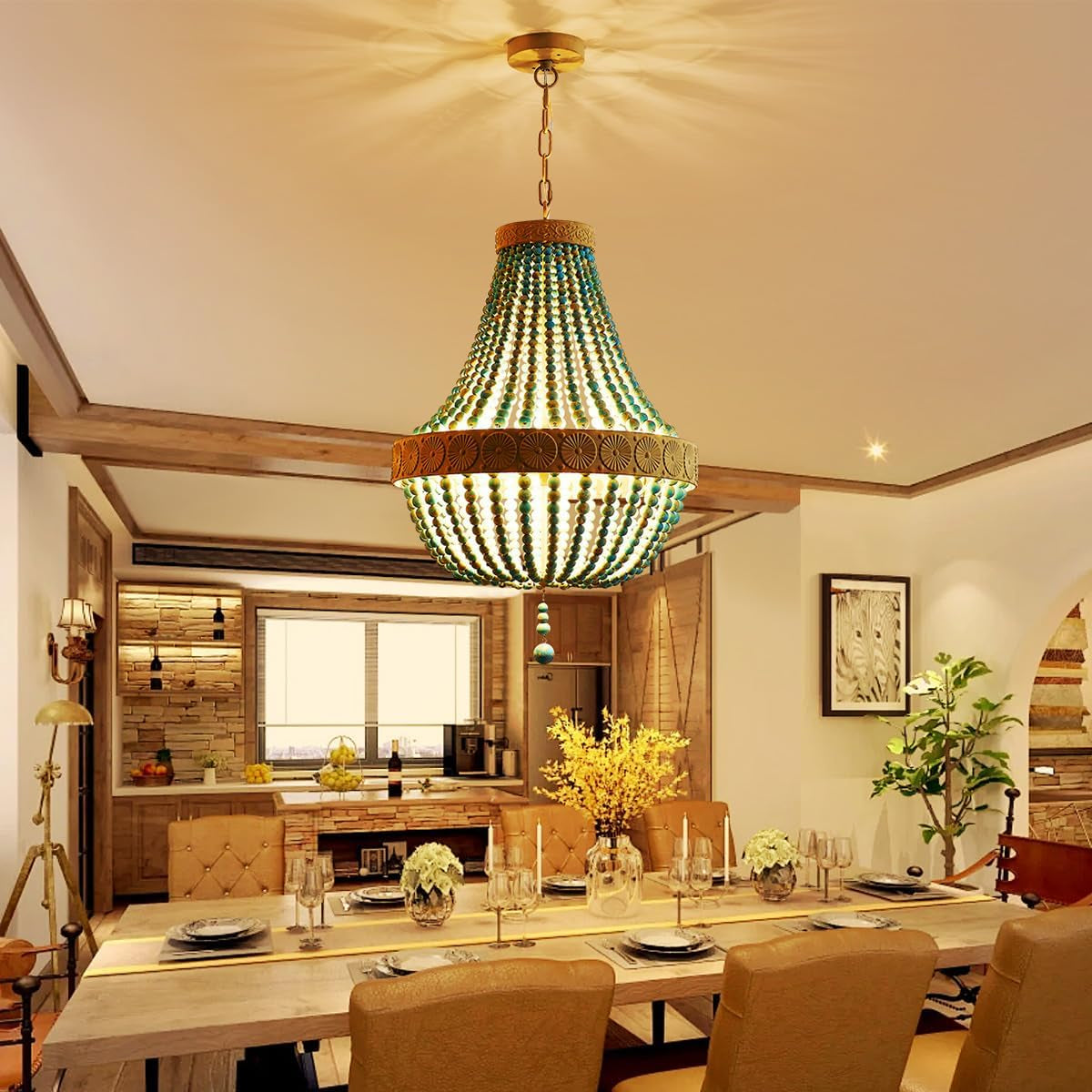 Blue Boho Chandelier