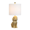 Load image into Gallery viewer, Doodle Dog Resin Table Lamp with Linen Shade
