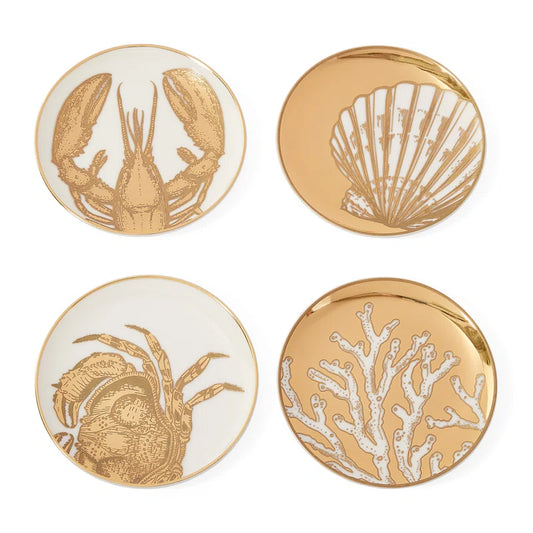 Maritime Porcelain 4 Piece Coaster Set