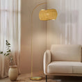 Load image into Gallery viewer, Rattan Arched Floor Lamp
