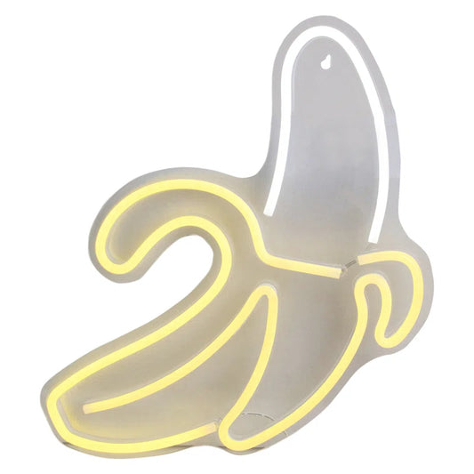 18" Yellow LED Neon Style Banana Wall Sign