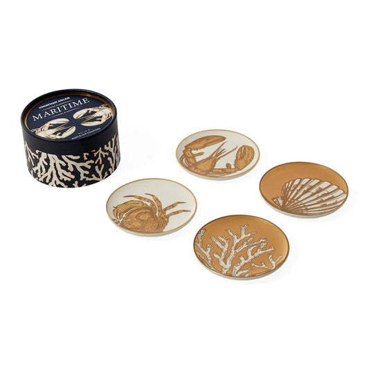 Maritime Porcelain 4 Piece Coaster Set