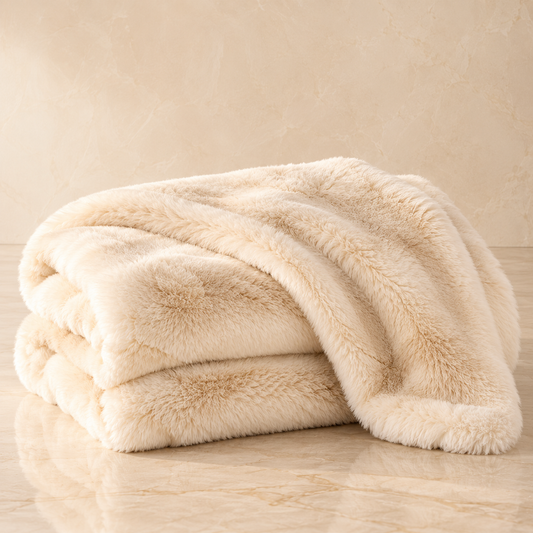 FAUX CHINCHILLA THROW (WHITE)