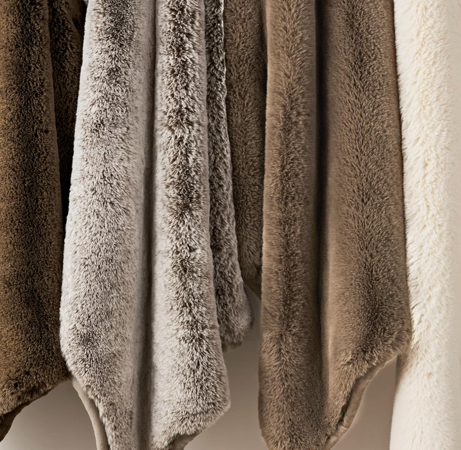 Faux Chinchilla Throw White and other colors hanging