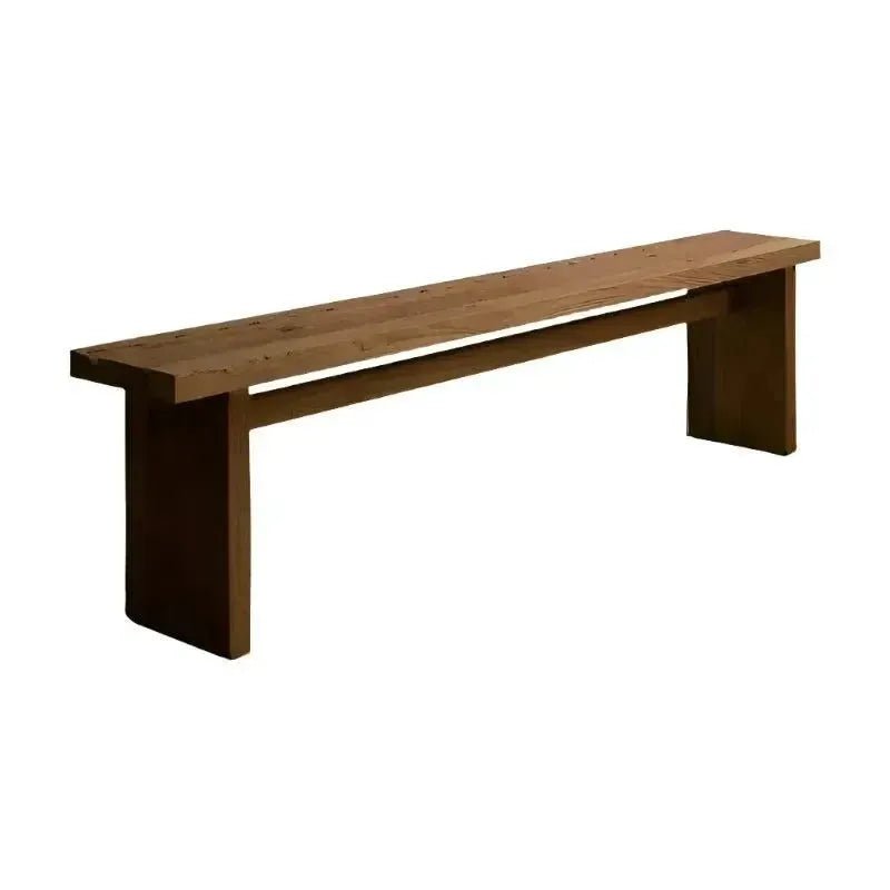 A long, MINIMALIST WOOD BENCH by House of Effy with clean lines and a sleek, simple design that fits perfectly in modern home decor.