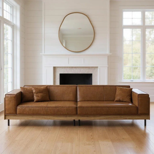 Leather 2-Cushion Sofa Front Facing