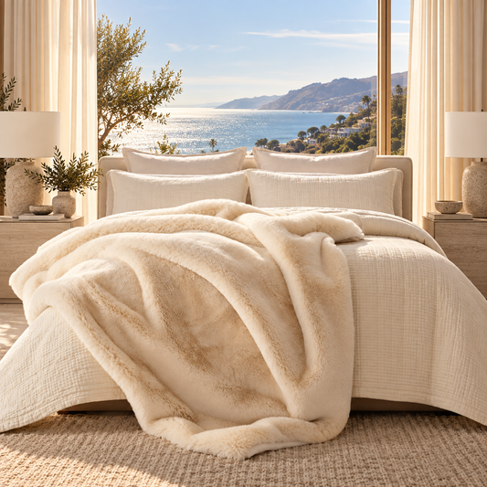 FAUX CHINCHILLA THROW (WHITE)