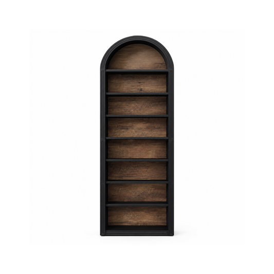 BLACK ARCHED BOOKCASE