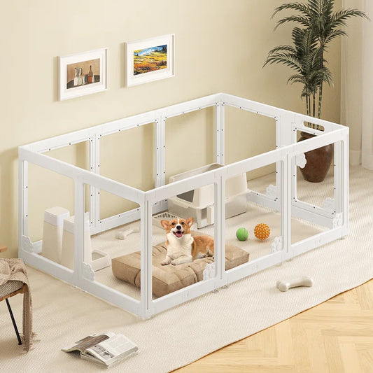 Clear Acrylic Plastic Dog Playpen Indoor for Puppy,Cat,Rabbit,Ferret 12Pcs--10P2D