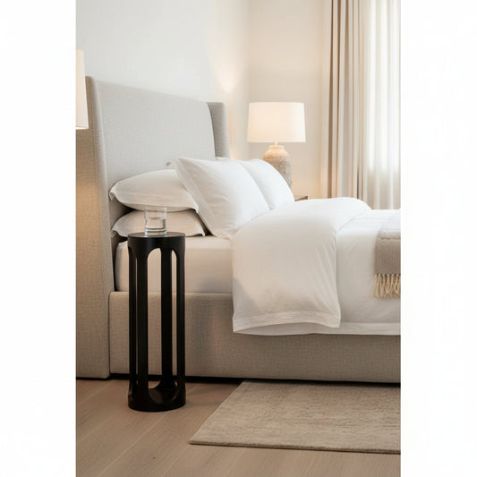 accent table black in bedroom