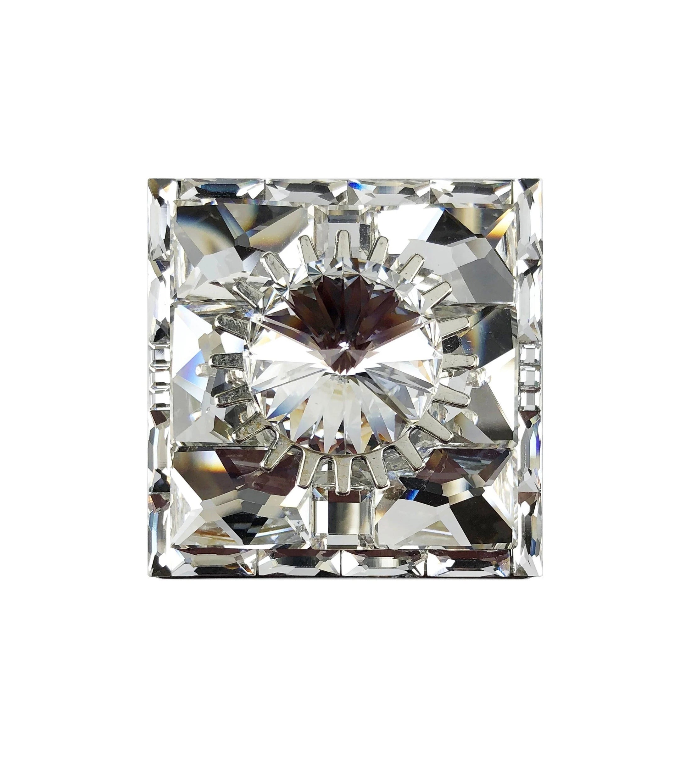 1 1/2" Square Crystal Knob