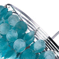 Load image into Gallery viewer, Close-up of aqua Capiz shells on the chandelier
