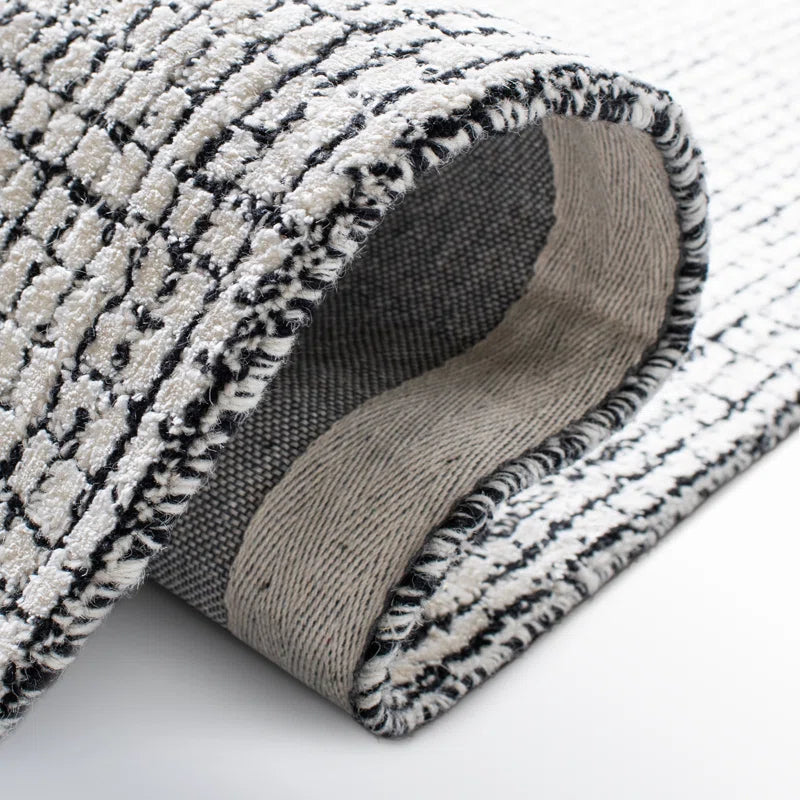 area rug side view folded over