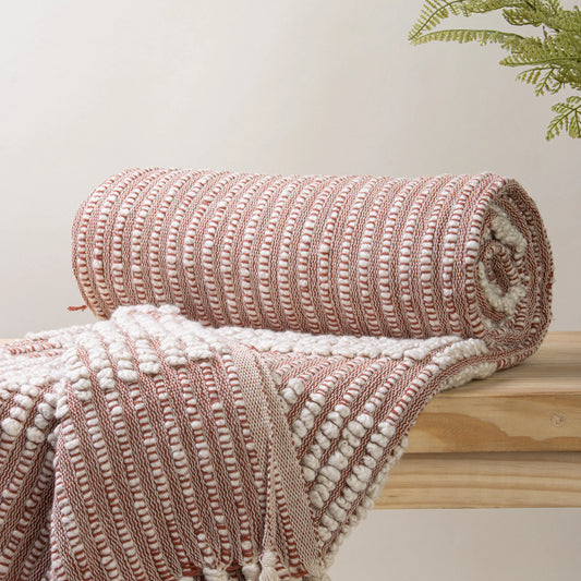 Handmade Pink Tufted Cotton Throw