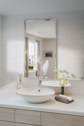 Load image into Gallery viewer, beveled wall mirror in bathroom
