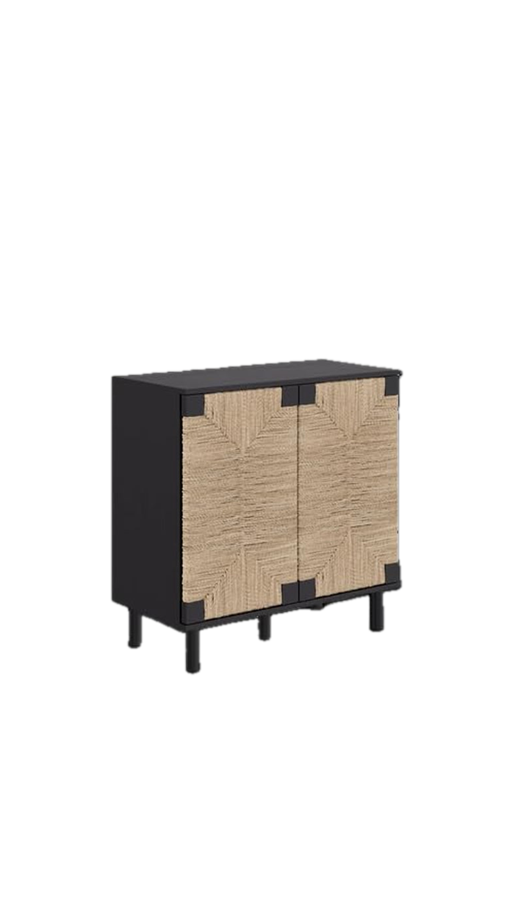 black credenza piece with white background