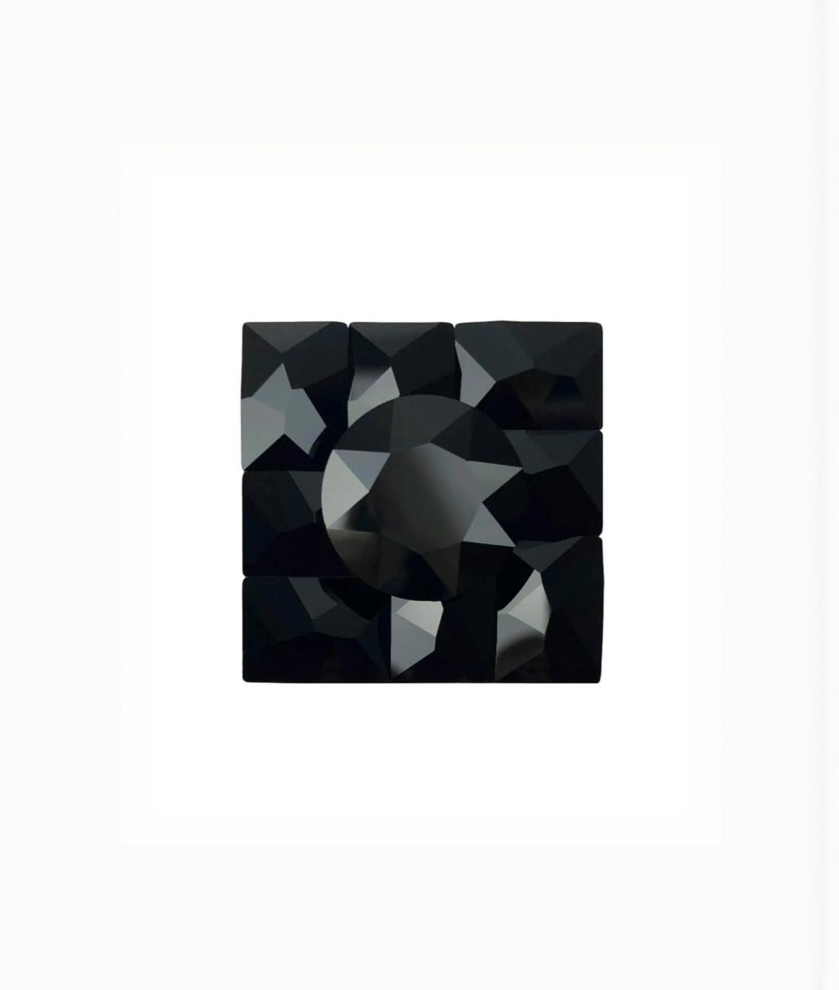 black crystal cabinet knob in white space