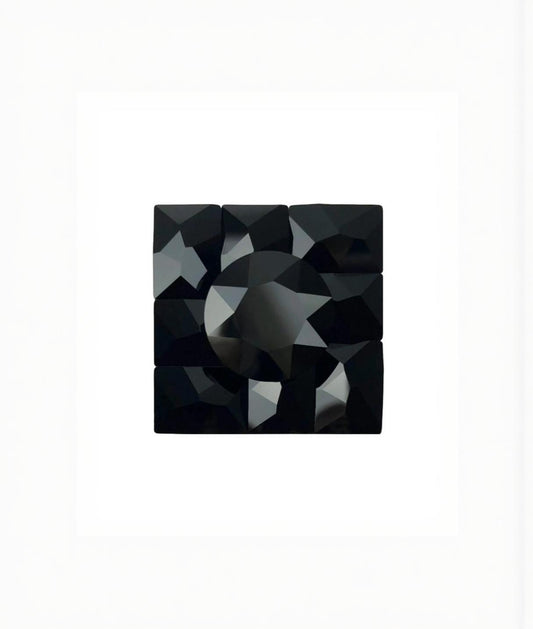 black crystal cabinet knob in white space