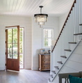 Load image into Gallery viewer, Black Crystal Chandelier in foyer by staircase
