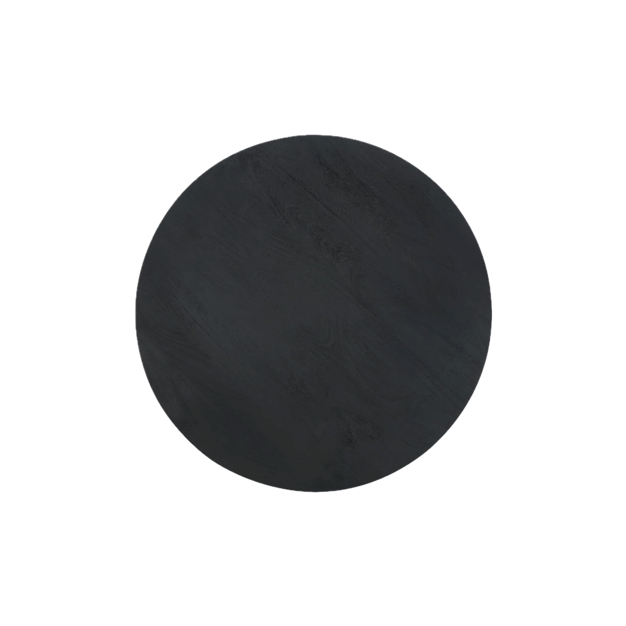 black wood coffee table above view with white background