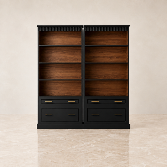 bookcase black in studio